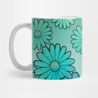 turquoise flowers Mug